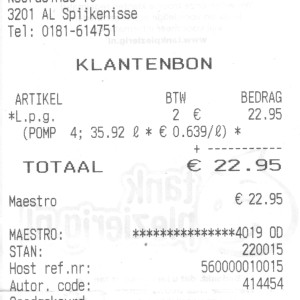 Bonnetje LPG Spijkenisse